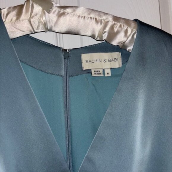 Sachin & Babi Zoe Gown in Seaglass/Deep Teal - Picture 6 of 6